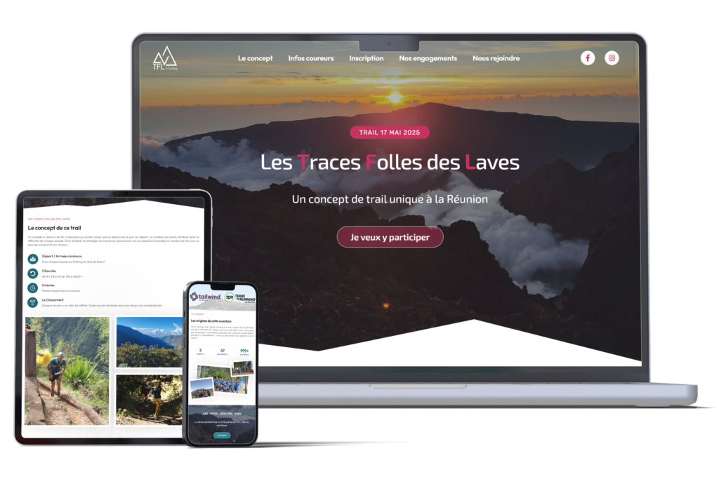 Présentation multi-device du site des Traces folles des Laves