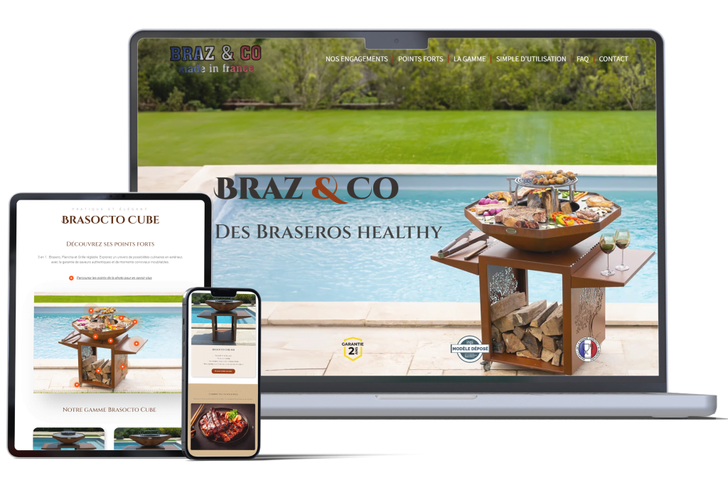 Mock up création de site internet : Braz And CO
